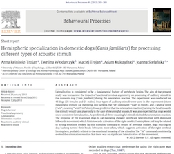 Hemispheric specialization in domestic dogs